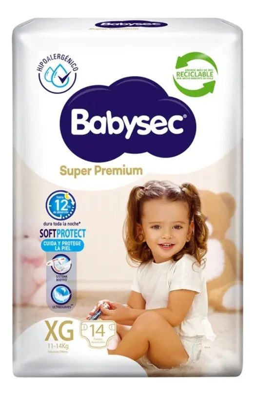 Babysec Pañales Super Premium XG 14 unids.