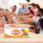 Servilletas Nova - Una Hoja Cocktail Familiar Papel Tissue Pack 300 Unidades 23x22 Cm Clásica Higiene Hogar Uso Diario Blanco