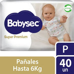 Pañales Babysec Super Premium P 40 Uds