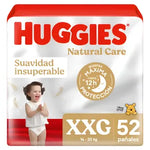 Pañales Huggies Natural Care Tamaño XXG 52 Uds Rojo