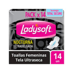 Toallas Higiénicas Ladysoft Nocturna Ultradelgada Tela Ultraseca 14 Uds