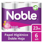 Papel Higiénico Noble Doble Hoja 6 Un 23 Mt