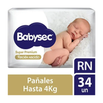 Pañales Babysec Recién Nacido RN 34 Uds