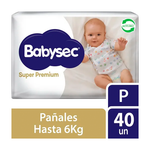 Pañales Babysec Super Premium P 40 Uds