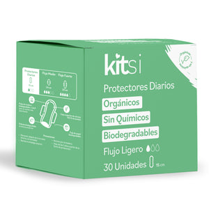 Protectores Diarios Orgánicos Kitsi sin Químicos y Bíodegradables - (30 u.)