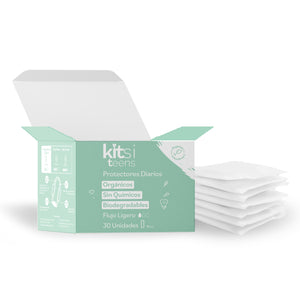 Protectores Diarios Orgánicos Kitsi TEENS sin Químicos y Bíodegradables - (30 u.)